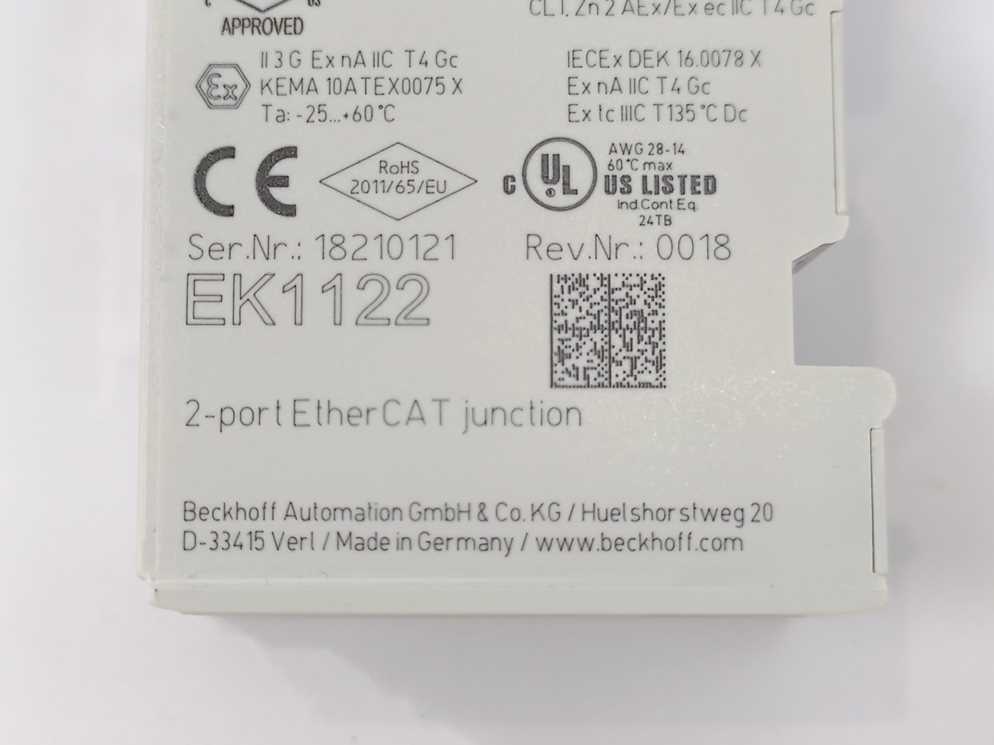 Beckhoff EK1122 2-port EtherCAT junction