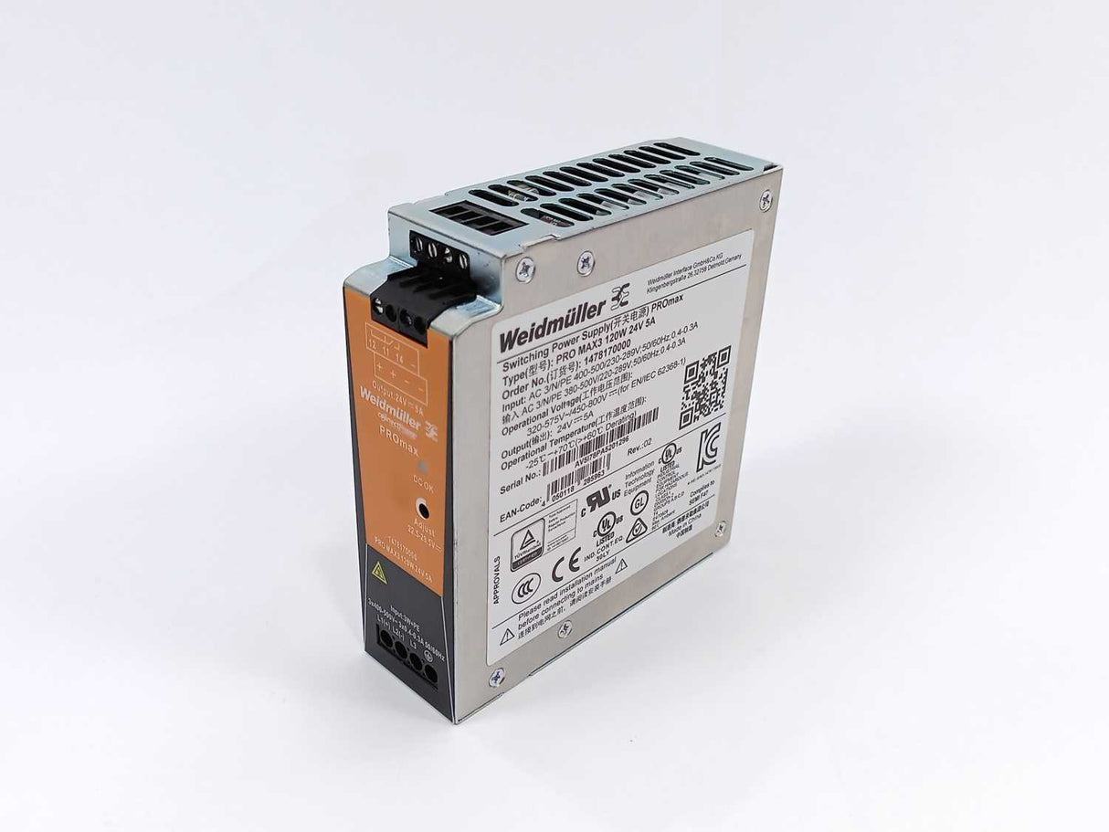 Weidmüller 1478170000 PRO MAX3 120W 24V 5A Power Supply