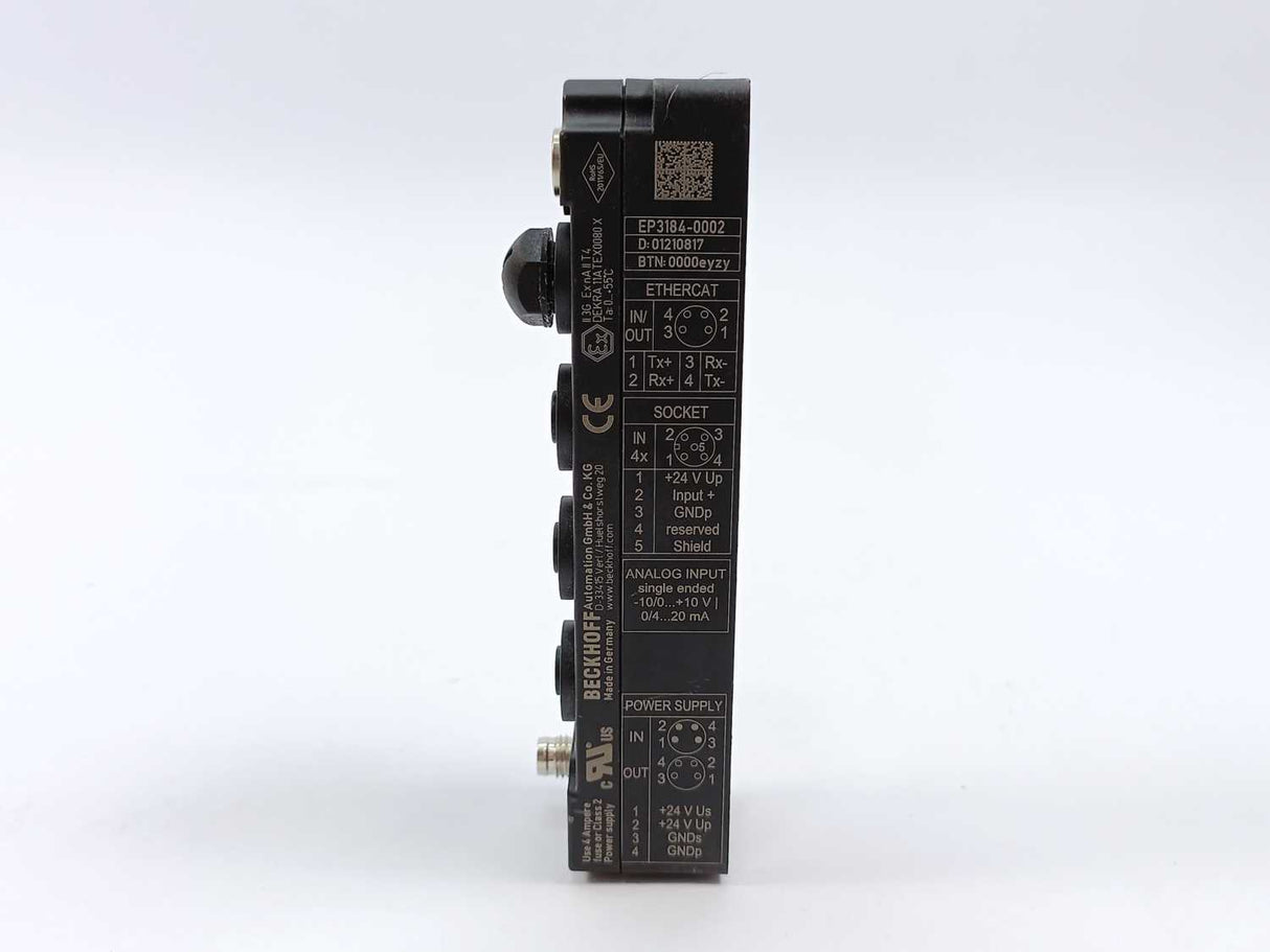 Beckhoff EP3184-0002 EtherCAT Box, 4-channel Analog Input