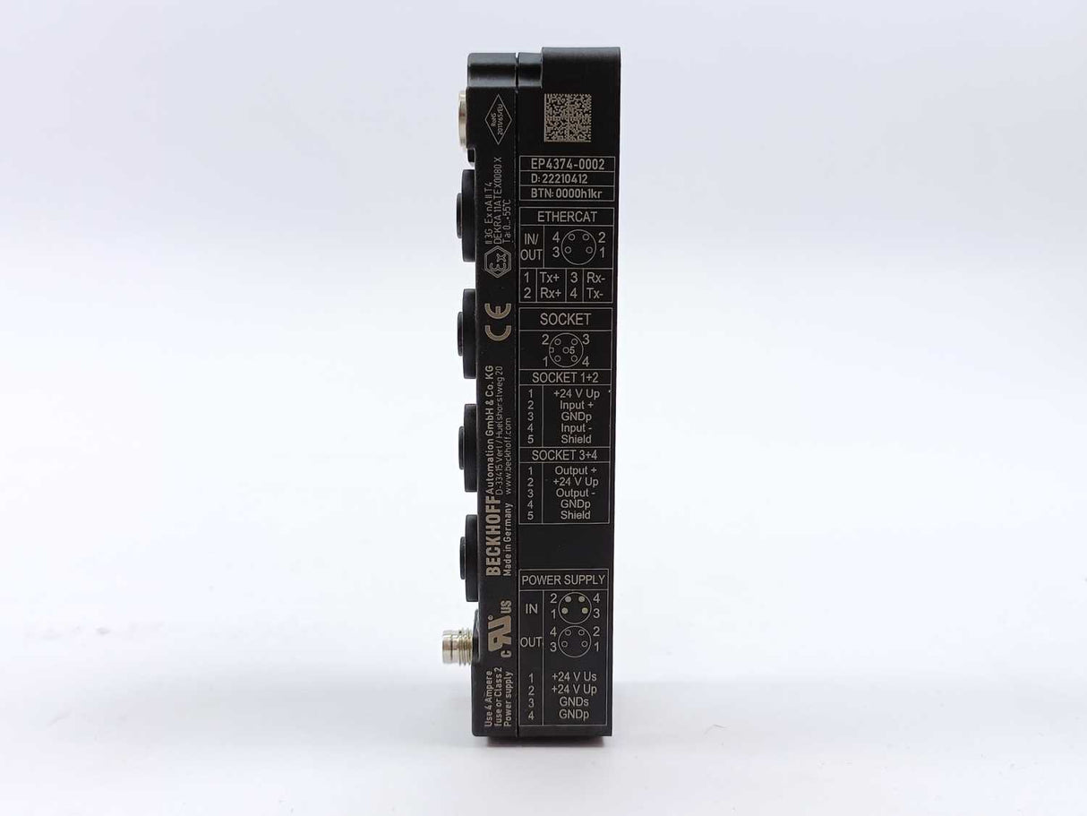 Beckhoff EP4374-0002 EtherCAT Box, analog 2 channel input & 2 channel output