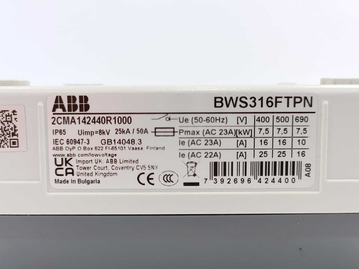 ABB 2CMA142440R1000 Safety switch BWS316FTPN