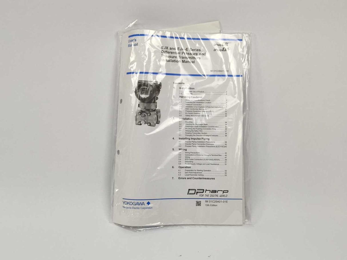 Yokogawa EJA110E DPharp Pressure transmitter S2 -JMS5J-73DND