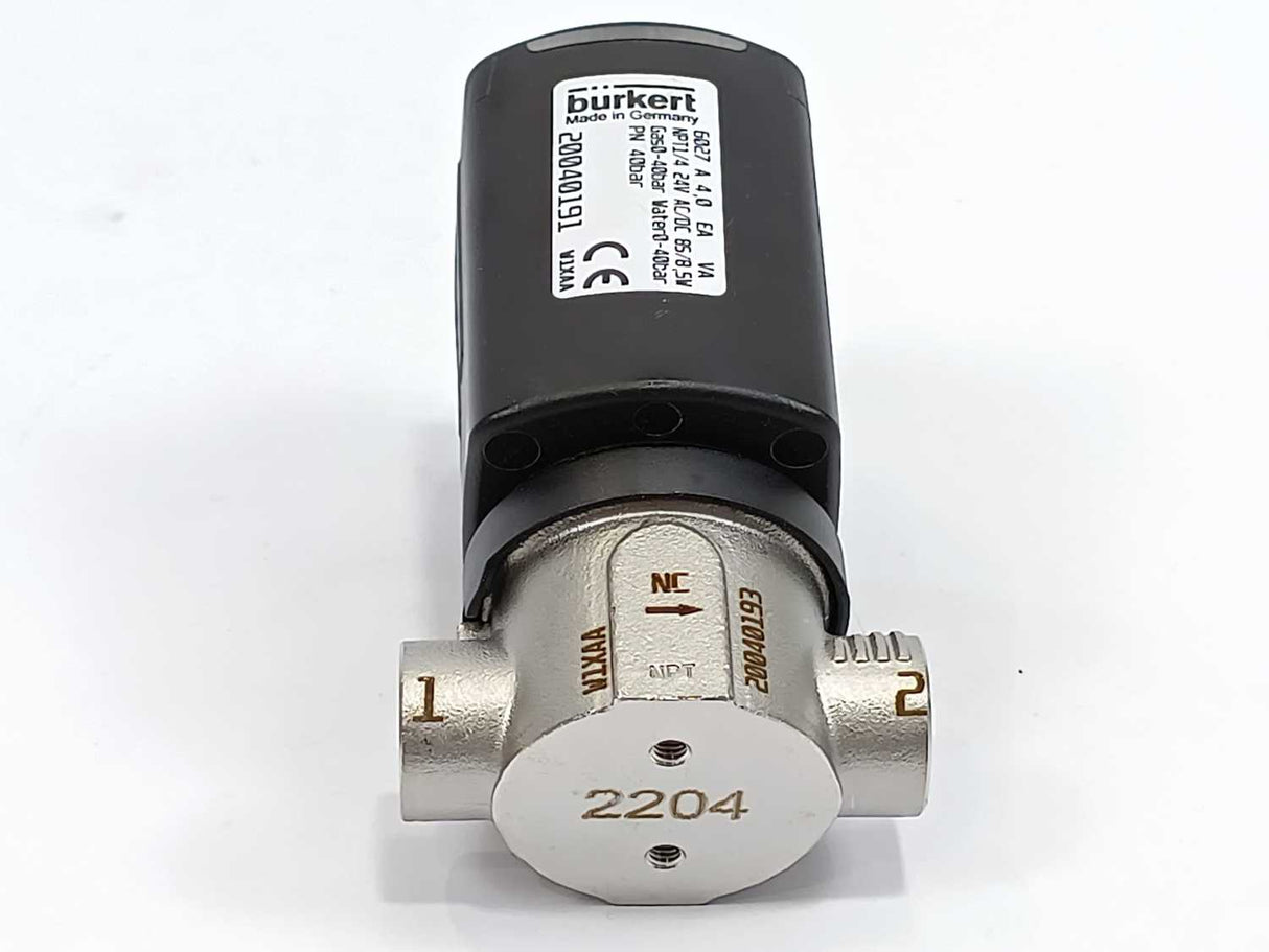 Burkert 20040191 PLUNGER VALVE 6027, A 4,0, 40bar 6027 A 4,0 EA