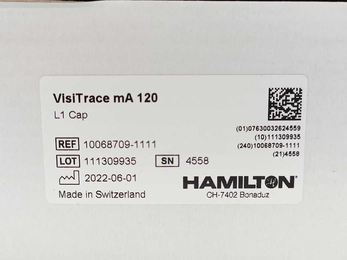 Hamilton 10068709-1111 VisiTrace mA 120 L1, Optical DO Sensors, new in box