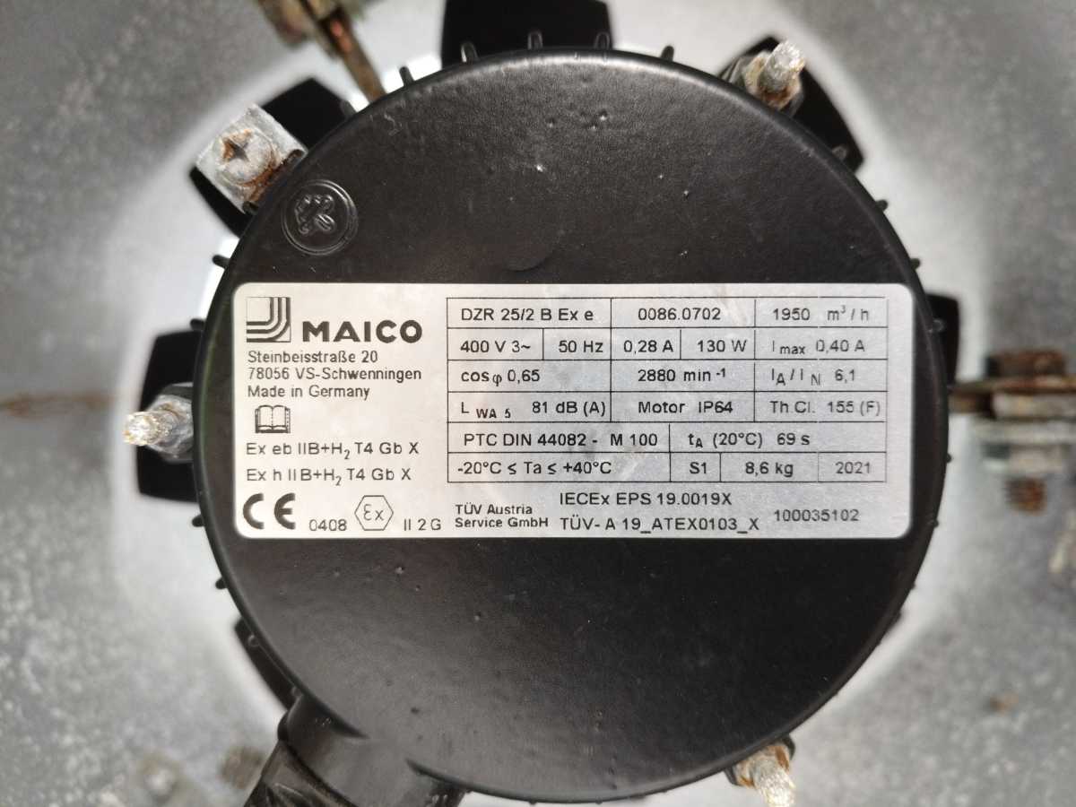 MAICO 0086.0702 DZR 25/2 B Ex e, 400V, 50Hz, 0,28A, 130W