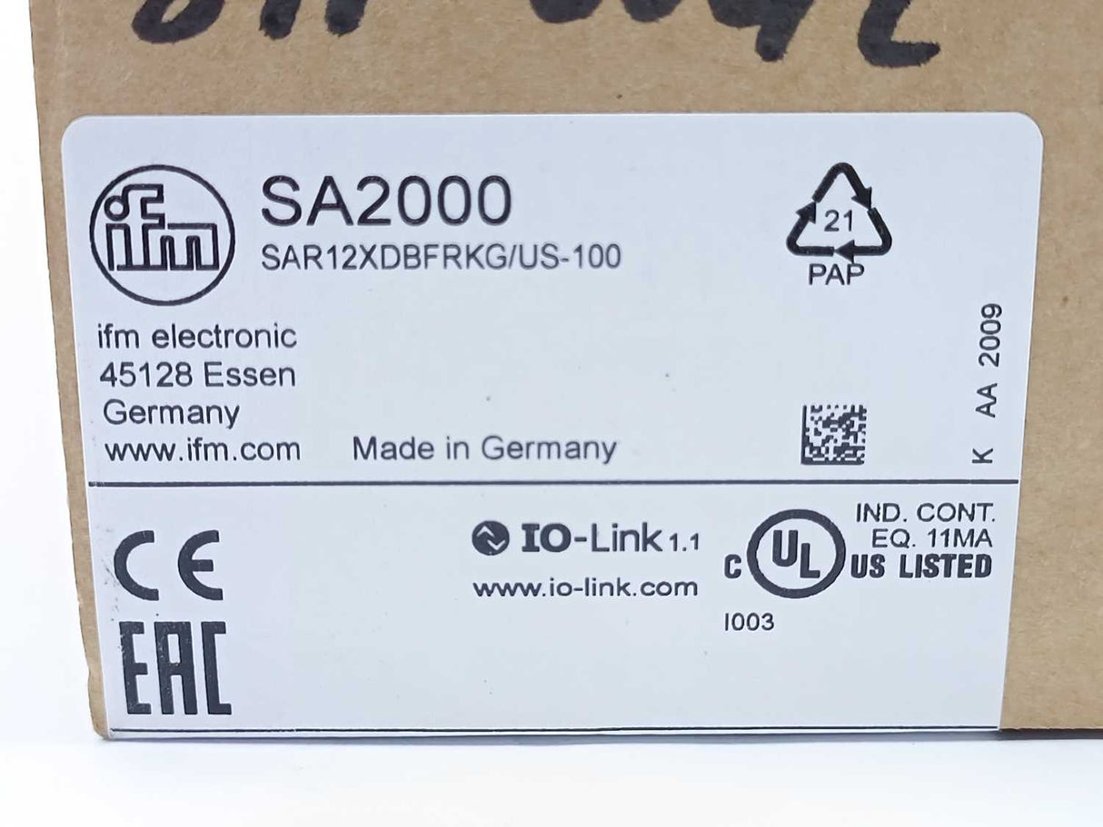 Ifm Electronic SA2000 SAR12xDBFRKG/UG-100