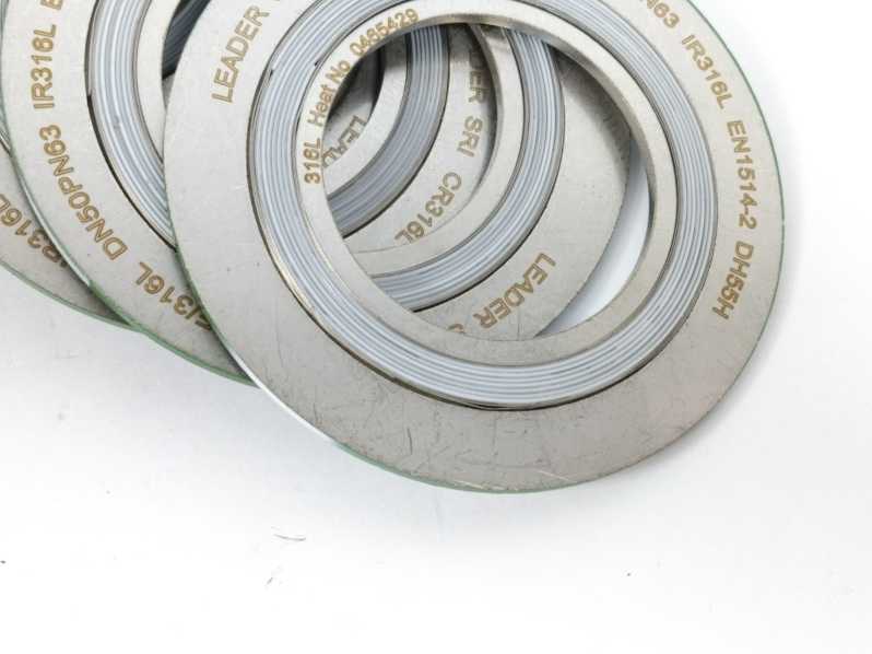LEADER SRI CR316L PTFE/316L DN50PN63 DH55H Spiral Wound Gasket 7 Pcs.