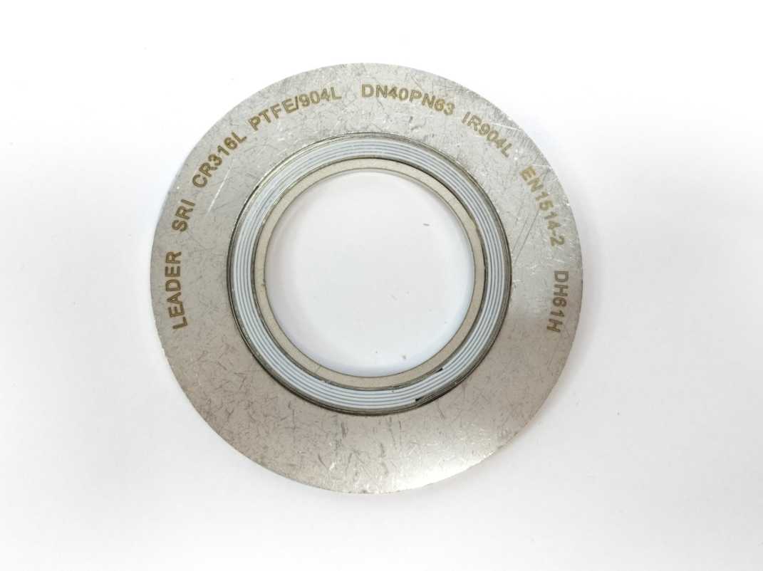 LEADER SRI CR316L PTFE/904L DN40PN63 DH61H Spiral Wound Gasket 22 Pcs.
