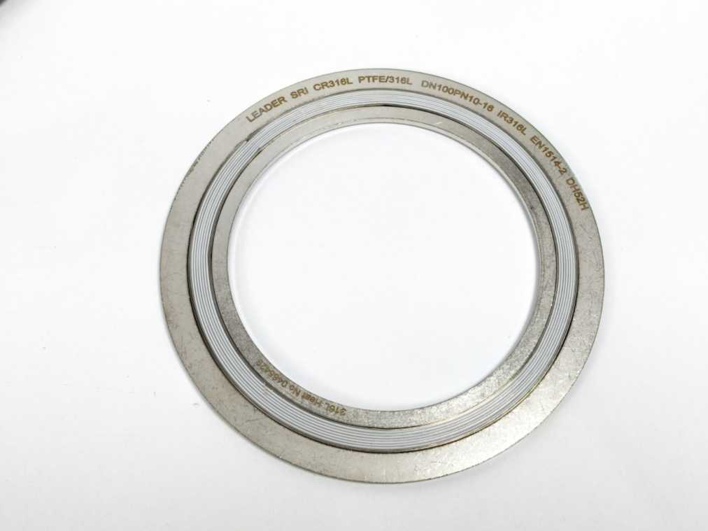 LEADER SRI CR316L PTFE/316L DN100PN10-16 DH52H Spiral Wound Gasket 10 Pcs.