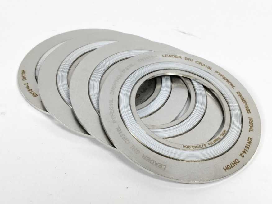 LEADER SRI CR316L PTFE/904L DN65PN63 DH70H Spiral Wound Gasket 4 Pcs.