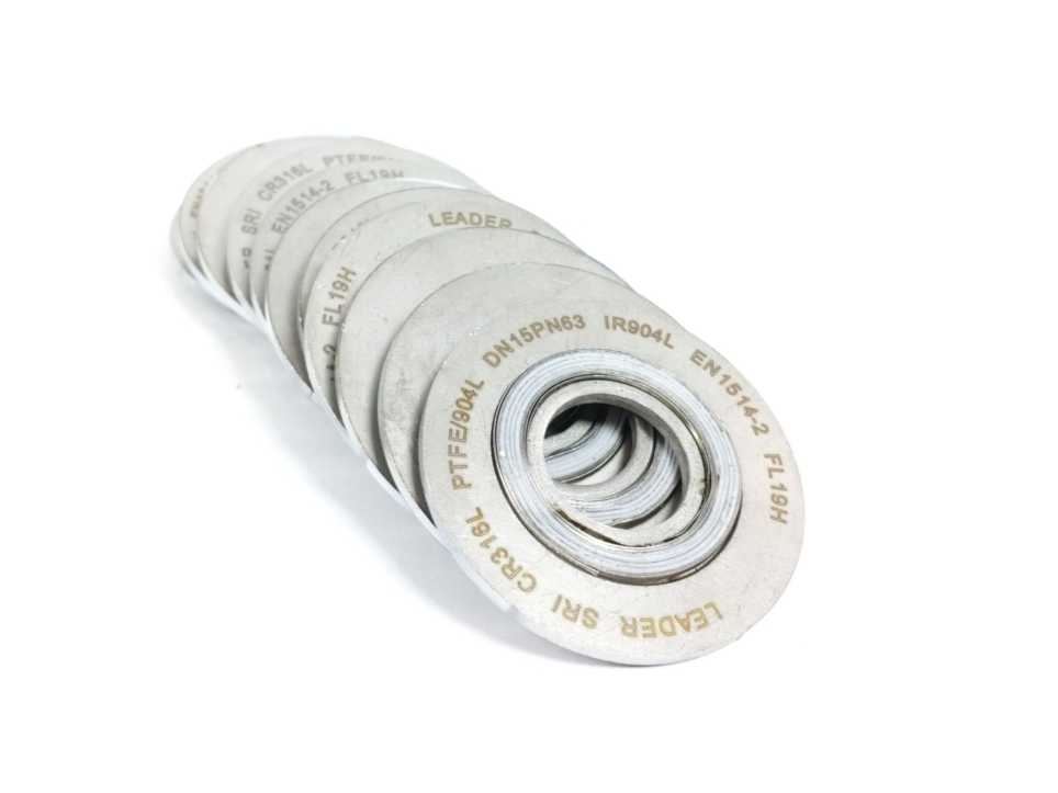 LEADER SRI CR316L PTFE/904L DN15PN63 FL19H Spiral Wound Gasket 11 PCS.