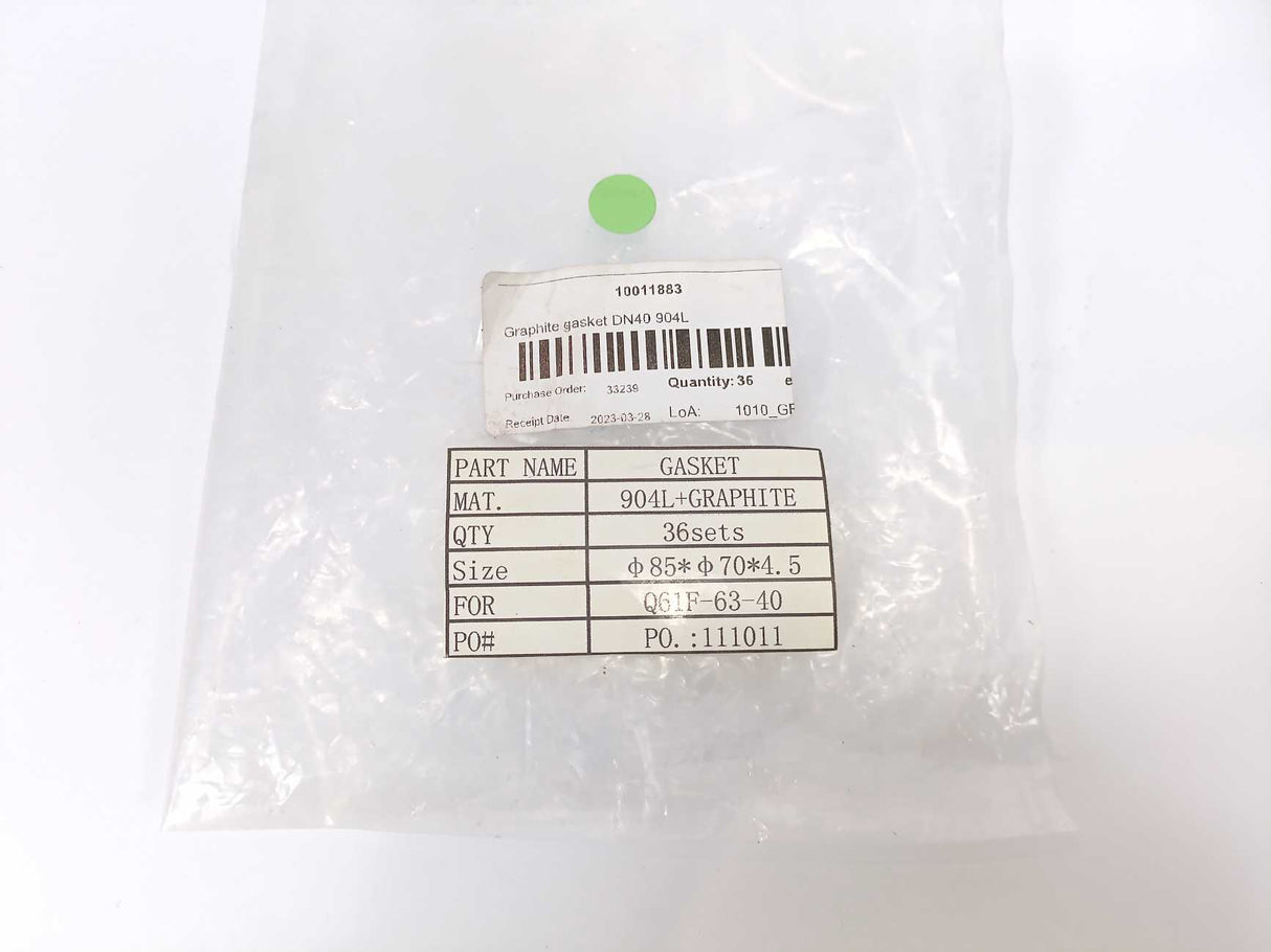 DN40 904L Graphite Spiral Wound Gasket 36 Pcs.