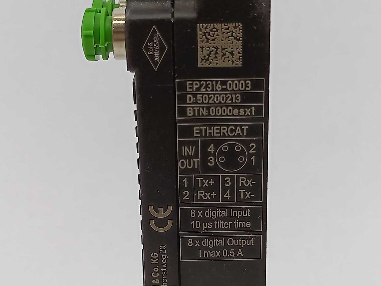 Beckhoff EP2316-0003 EtherCAT Box 8 Channel Input & 8 Channel Output Module