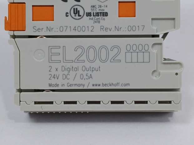 Beckhoff EL2002 2x Digital Output, 24V DC / 0,5A