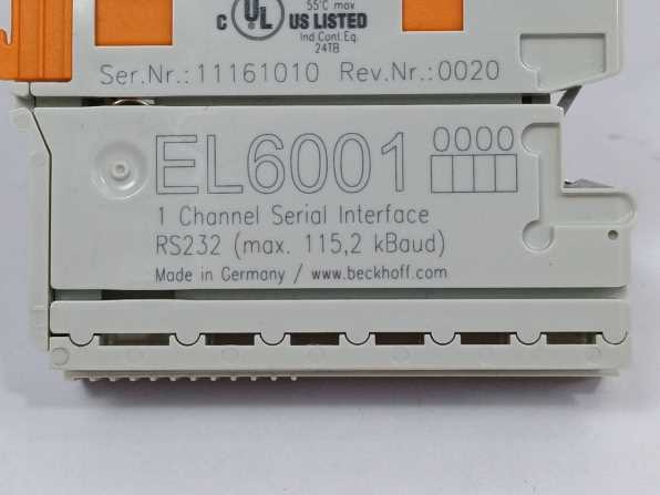 Beckhoff EL6001 1 Channel Serial Interface, RS232