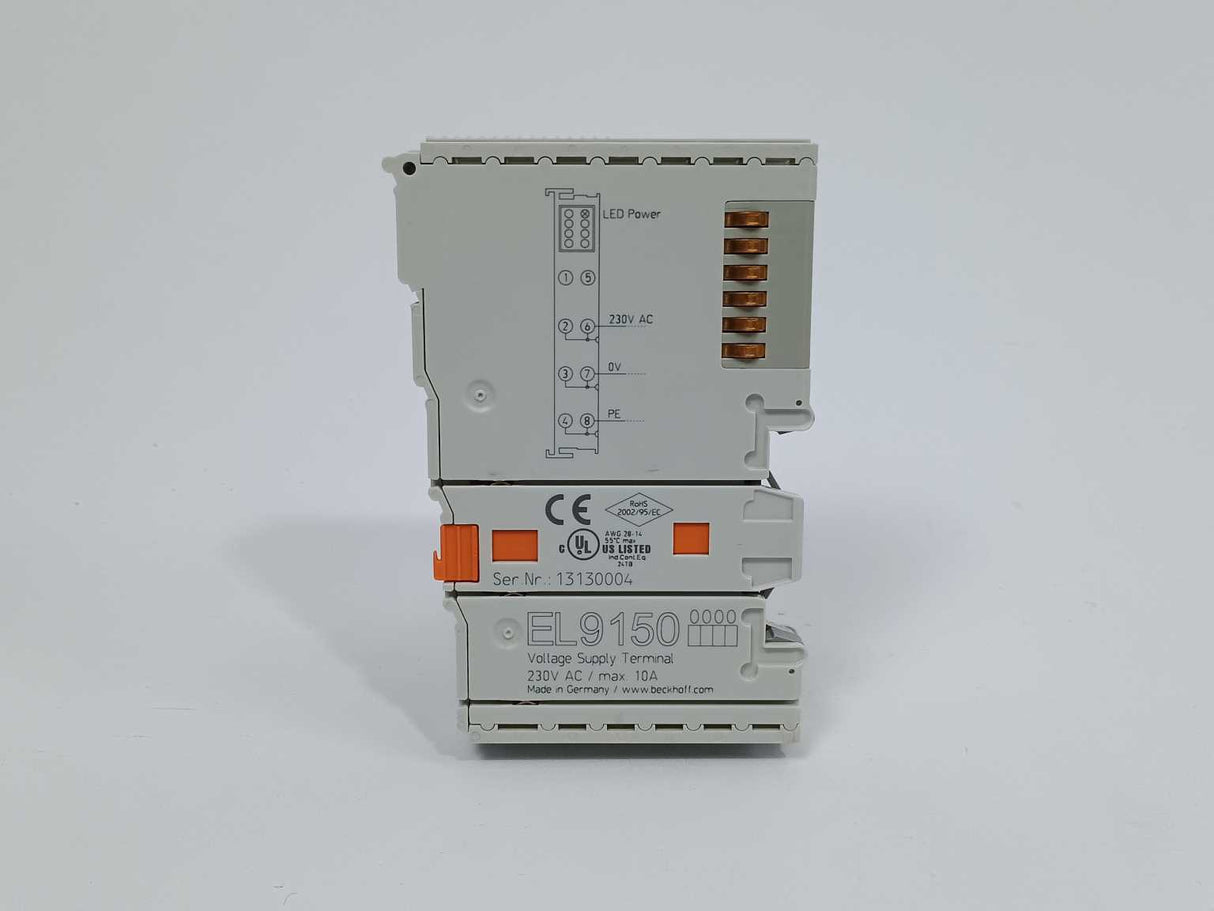 Beckhoff EL9150 Voltage Supply Terminal, 230V AC / max. 10A