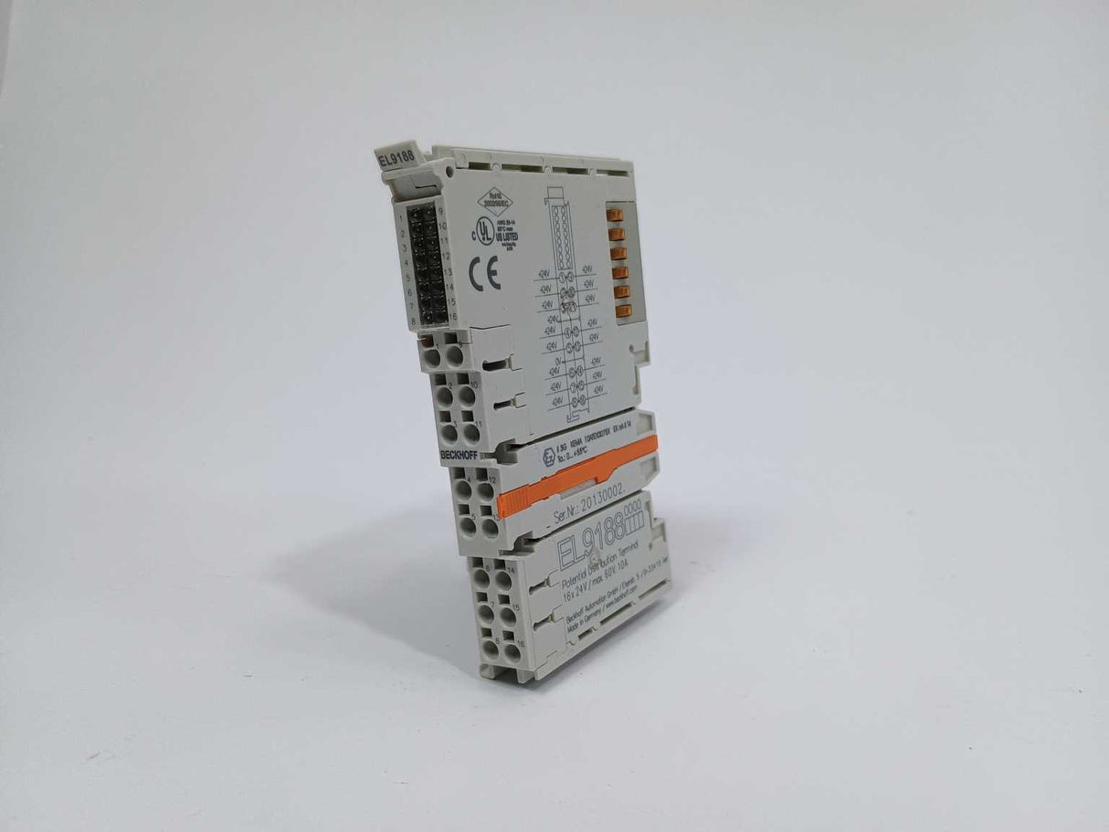 Beckhoff EL9188 Potential Distribution Terminal, 16x24V / max 60V. 10A