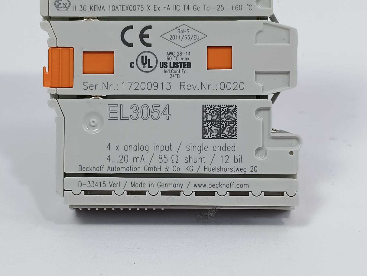 Beckhoff EL3054 4x analog input / single ended