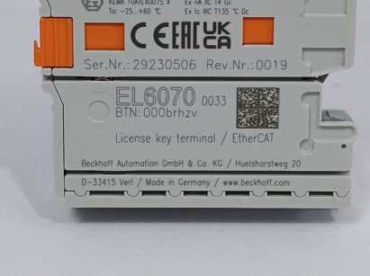 Beckhoff EL6070 Licence Key Terminal