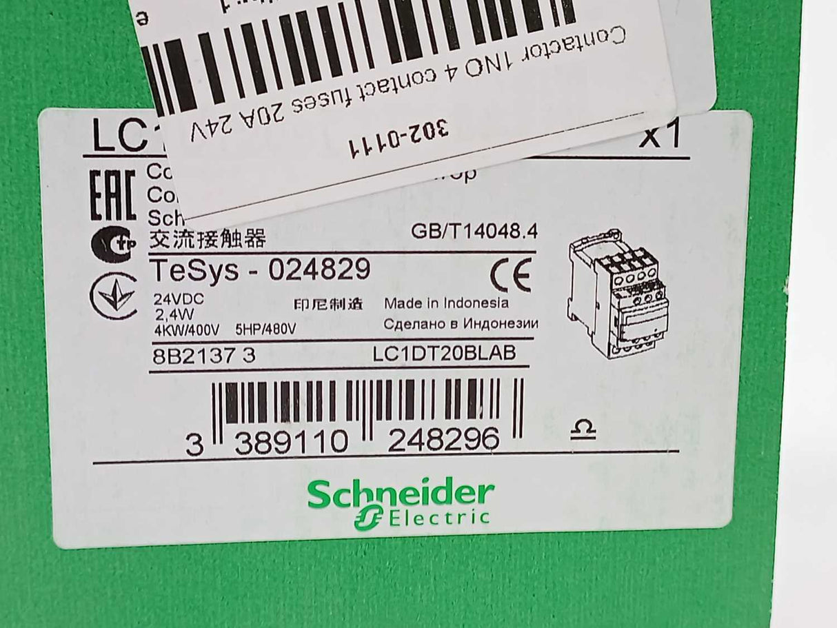 Schneider / Telemecanique LC1DT20BL TeSys 024829 Contactor