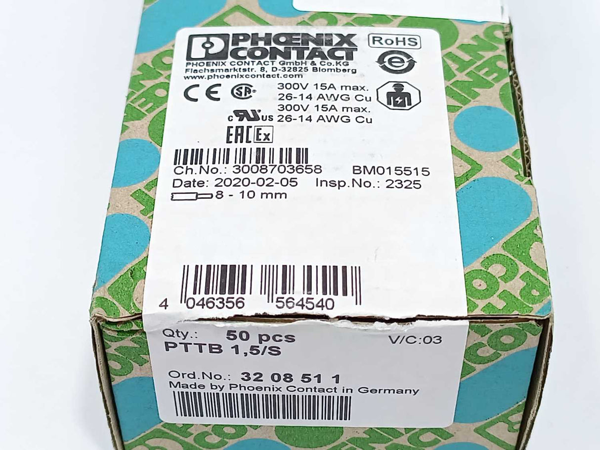 Phoenix Contact 3208511 PTTB 1,5/S - Double-level terminal block 50 Pcs.