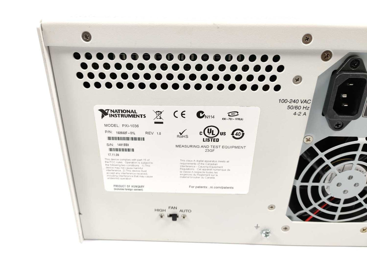 National Instruments 192592F-01L NI PXI-1036 Chassis With PXI Slot Blocker