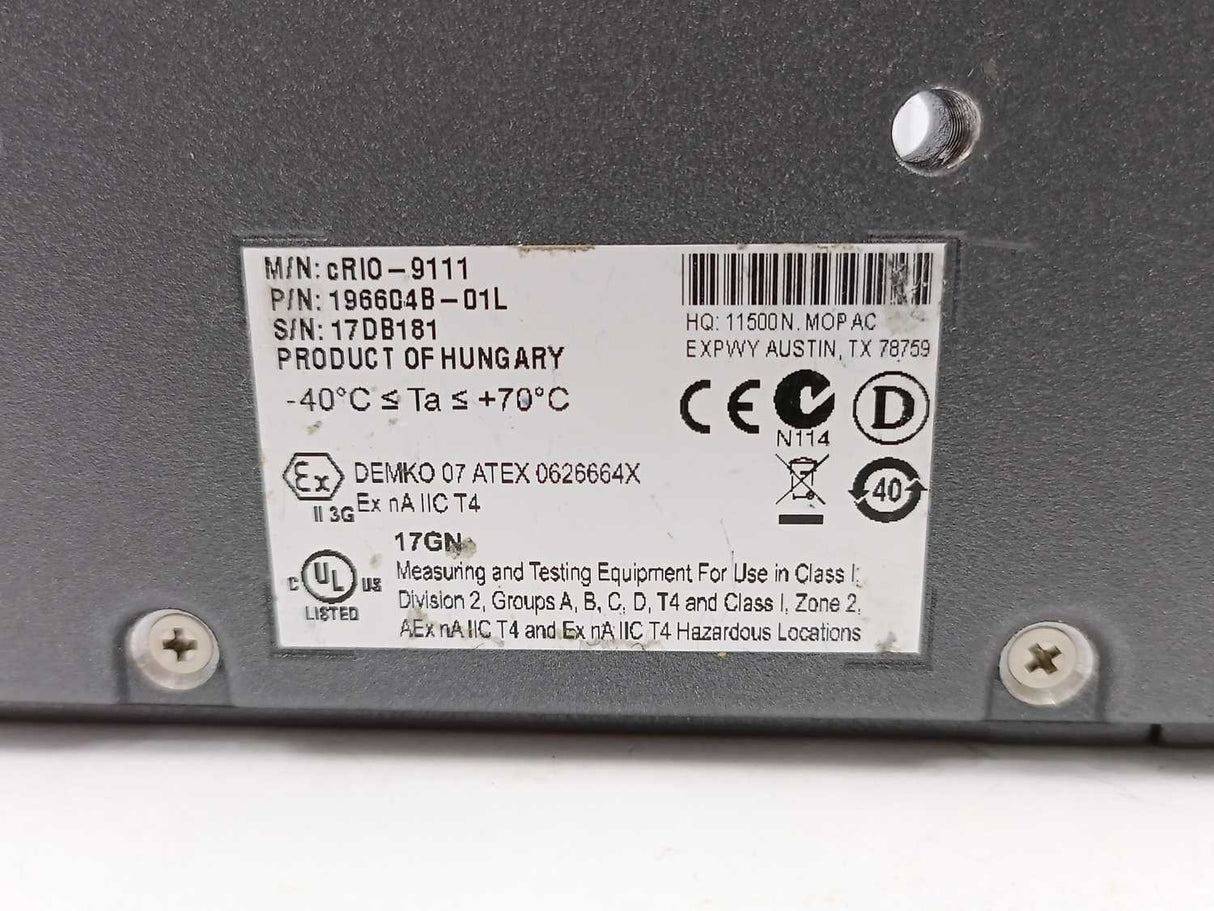 National Instruments 196604B-01L NI cRIO-9111, CompactRIO chassis