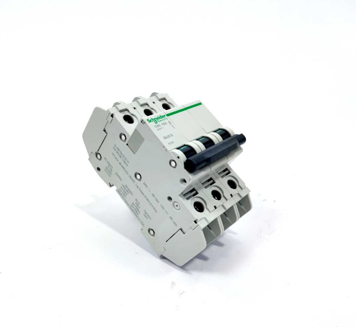 Schneider Electric 60195 C60 Miniature Circuit Breaker 3P - 15A - D Curve