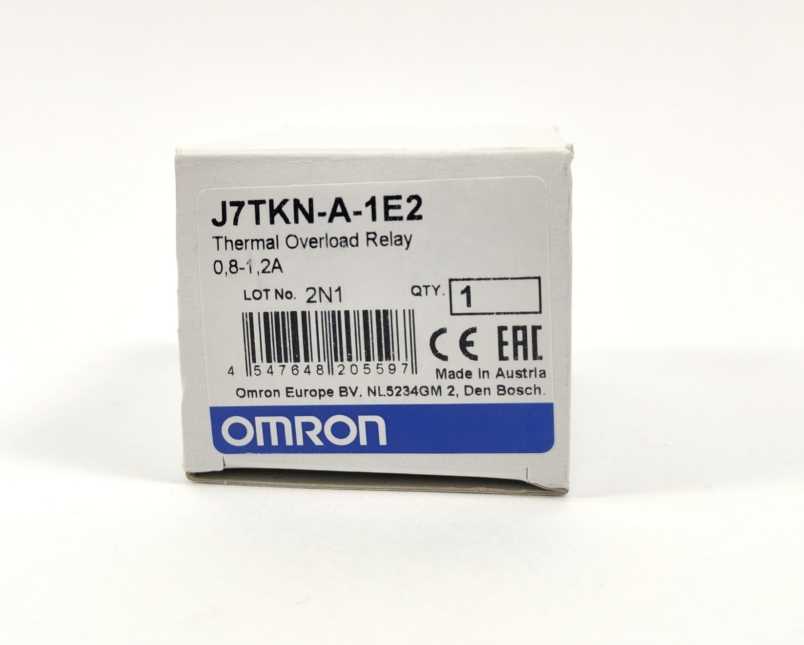 OMRON J7TKN-A-1E2 Thermal Overload Relay 0,8-1.2A