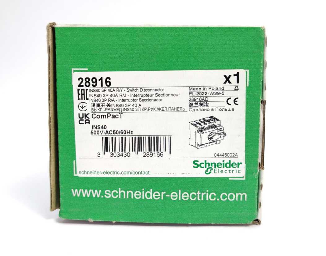 Schneider Electric 28916AD Switch Disconnector INS 40