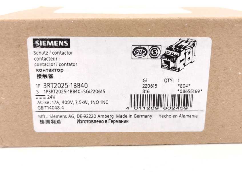 Siemens 3RT2025-1BB40 Power contactor
