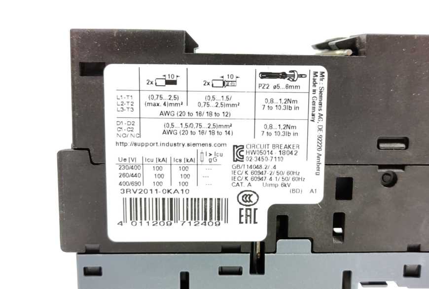 Siemens 3RV2011-0KA10 Circuit breaker E:01