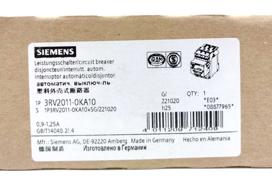 Siemens 3RV2011-0KA10 Circuit breaker E:01