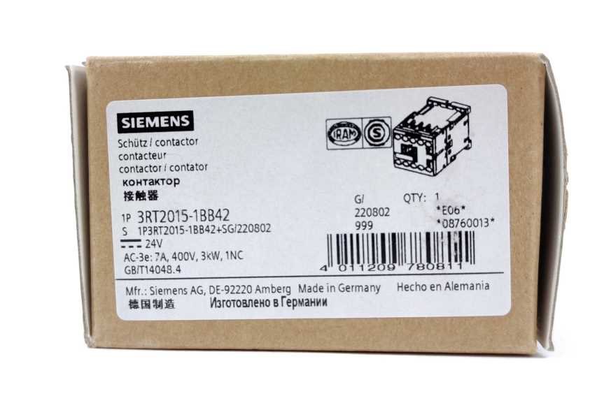 Siemens 3RT2015-1BB42 Power Contactor 24V DC coil