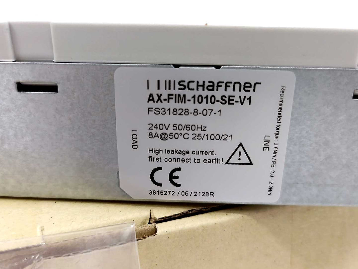 SCHAFFNER AX-FIM1010-SE-V1 Power Line Filter 10A, 200VAC, Single Phase