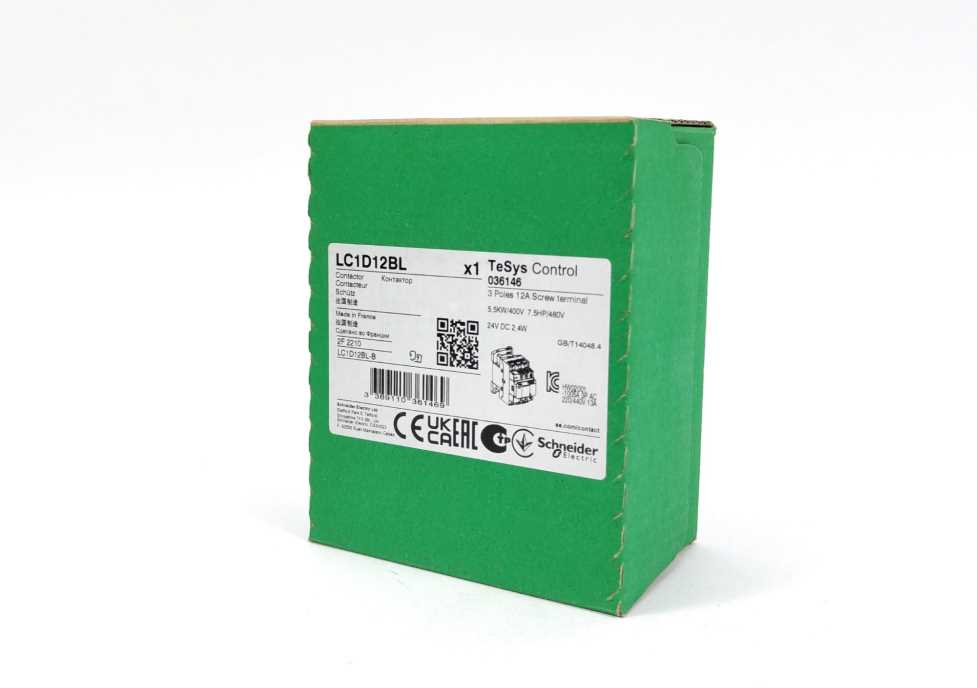 Schneider Electric LC1D12BL Contactor TeSys Control 036146 24V DC
