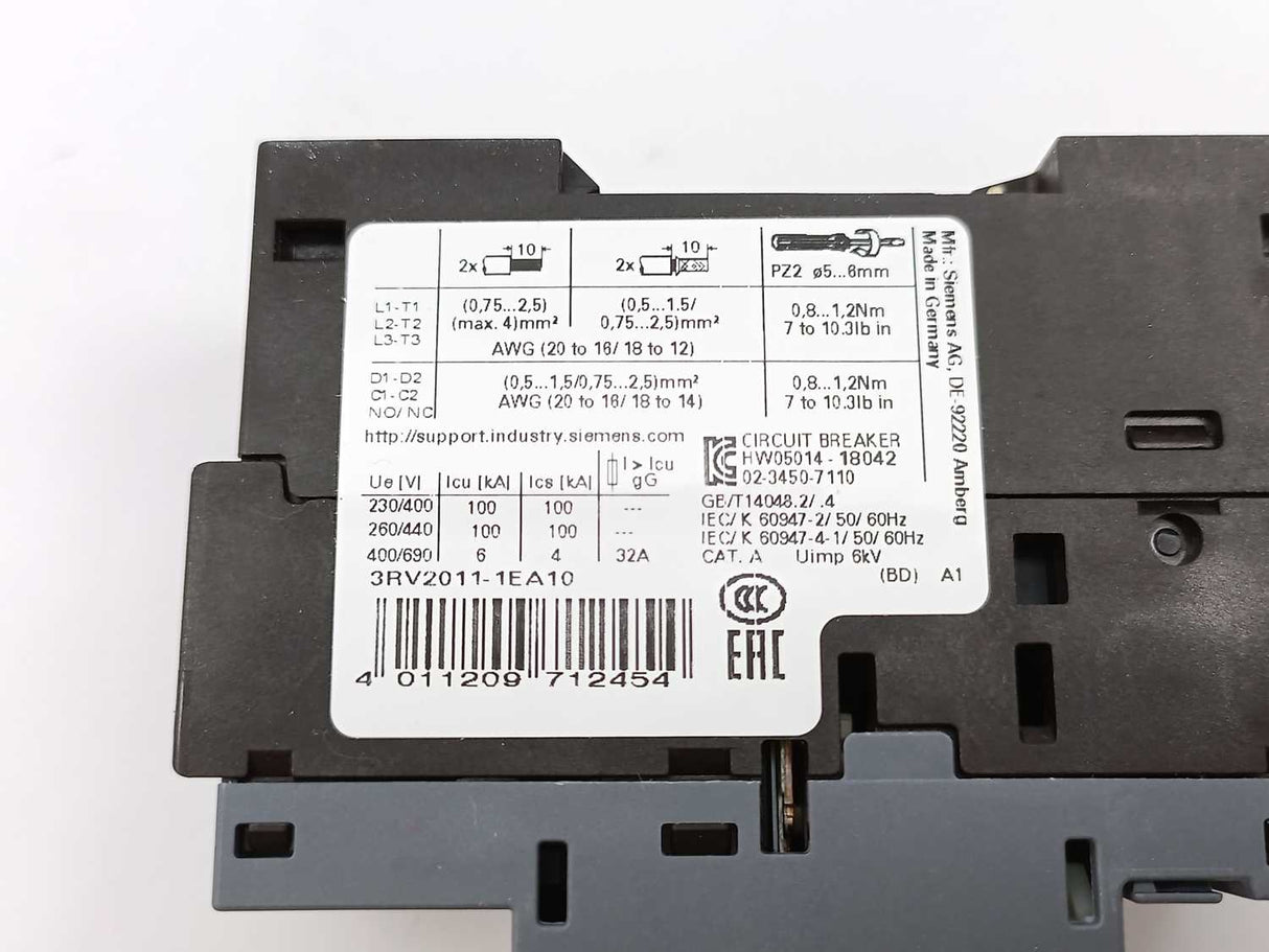 Siemens 3RV2011-1EA10 Circuit Breaker