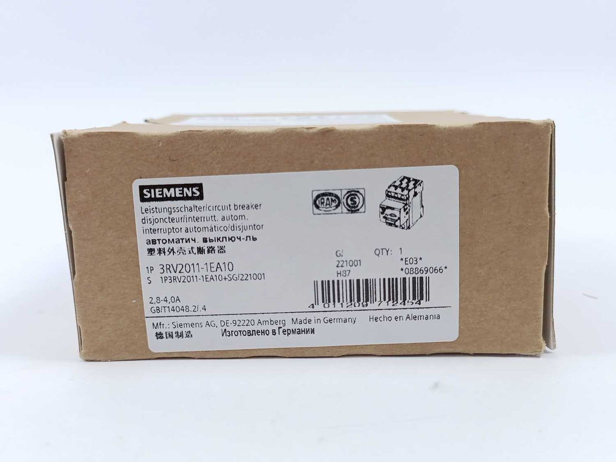 Siemens 3RV2011-1EA10 Circuit Breaker