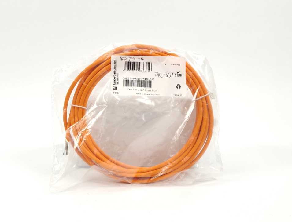 Lumberg Automation Y92E-S08PP4S 5M Sensor Cable Y92E-S08PP4S5M