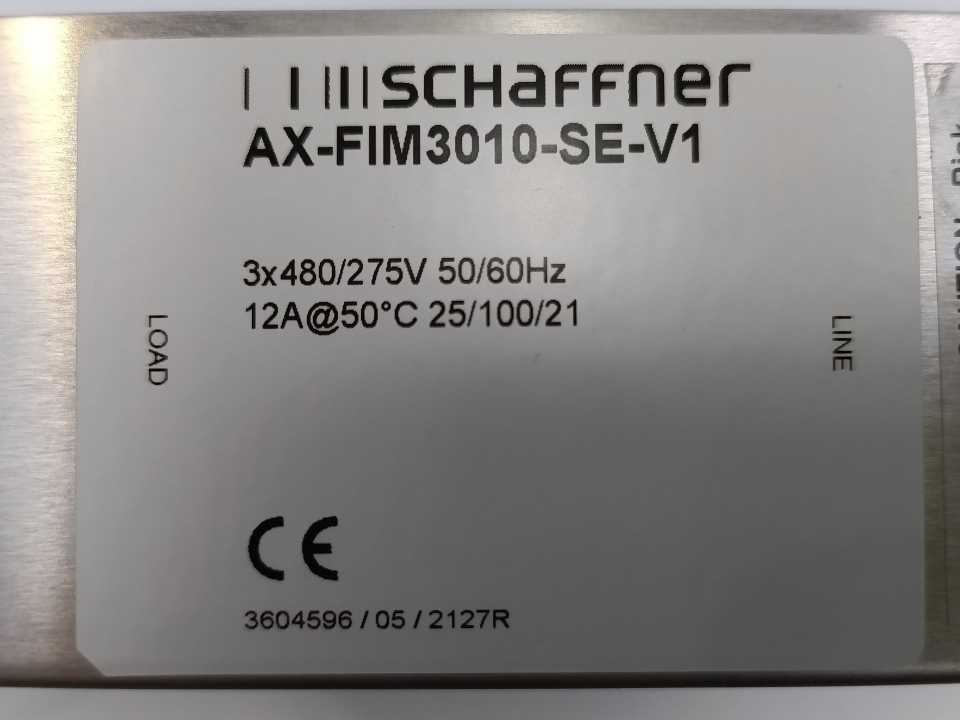 SCHAFFNER AX-FIM3010-SE-V1 Power Line Filter