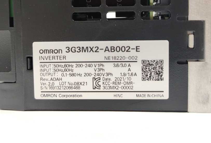 OMRON 3G3MX2-AB002-E MX2 Inverter Drive, New in box, we have 128 in stock