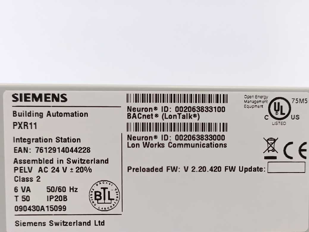 Siemens PXR11 Integration Station