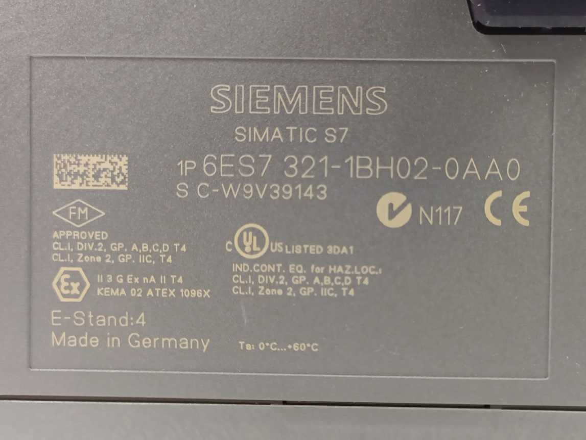 Siemens 6ES7321-1BH02-0AA0 Simatic S7 Digital Input