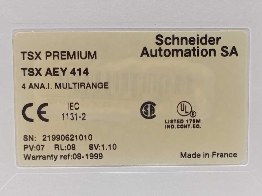 Schneider Automation TSXAEY414 4 Analog input Multirange w/ TSXBLY01