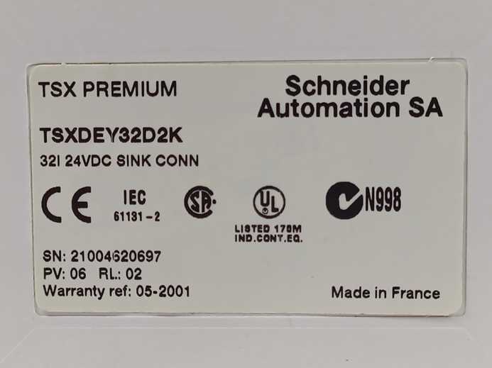 Schneider Automation TSXDEY32D2K 32 IND 24VDC Sink Connector