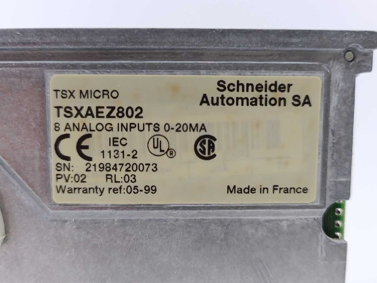 Schneider Automation TSXAEZ802 8 Analog inputs 0-20MA w/ connectors