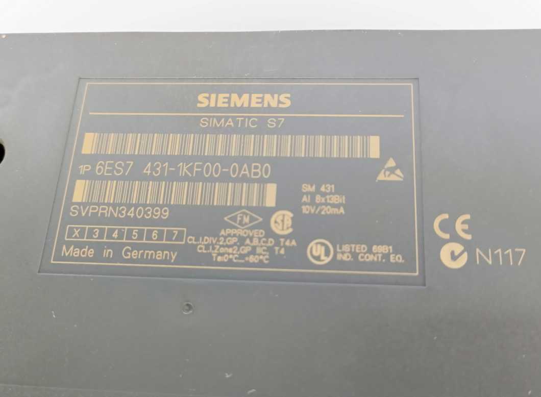 Siemens 6ES7431-1KF00-0AB0 Simatic S7-400 analog input
