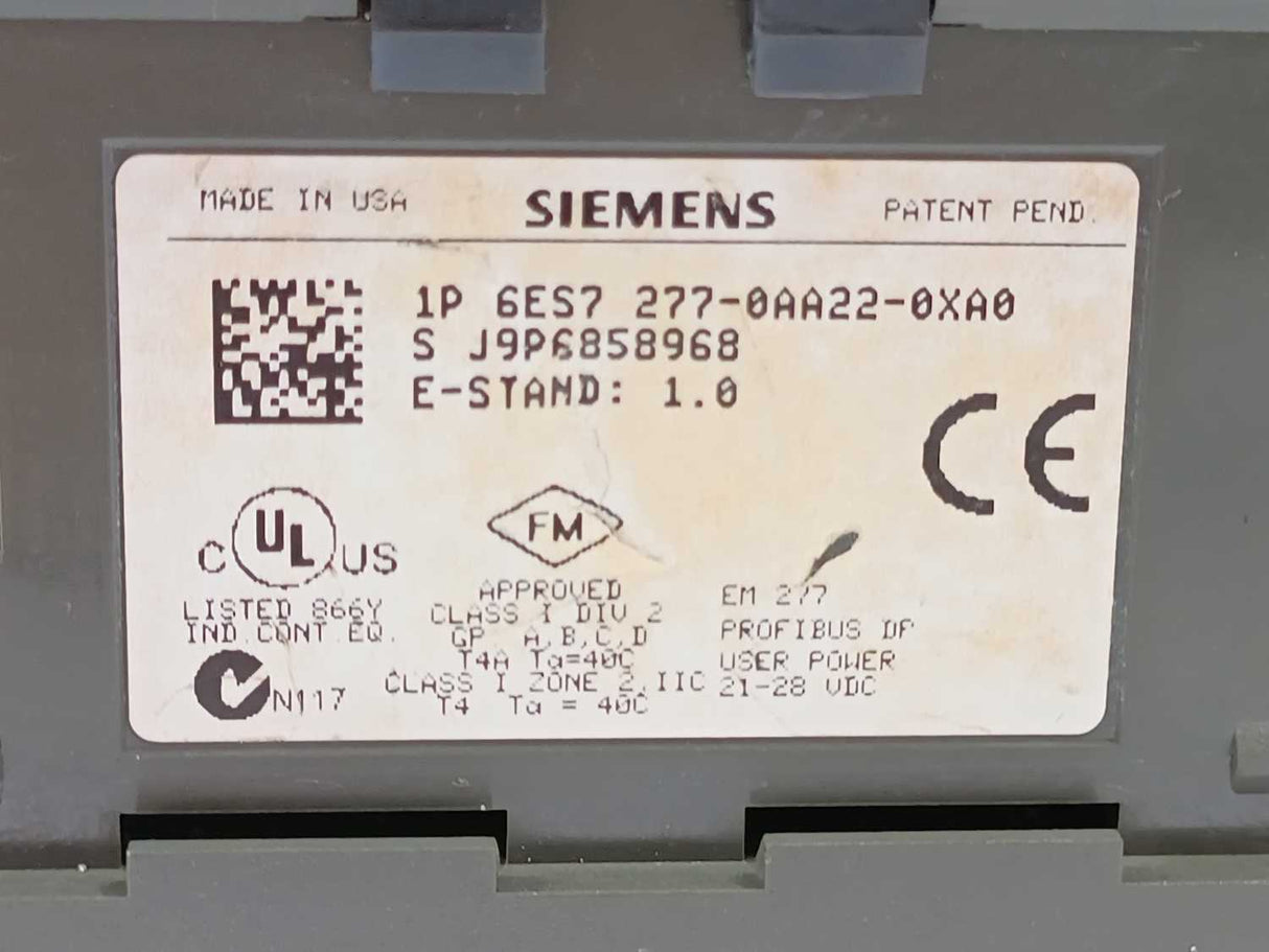 Siemens 6ES7277-0AA22-0XA0 EM 277 PROFIBUS DP Slave Module
