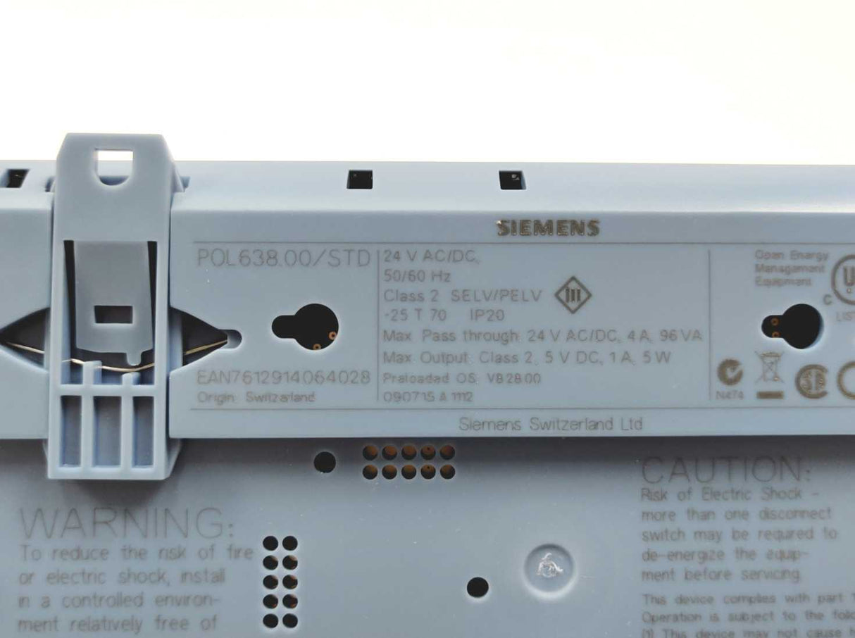 Siemens POL638.00/STD Climatix POL638.00/STD HVAC Controller