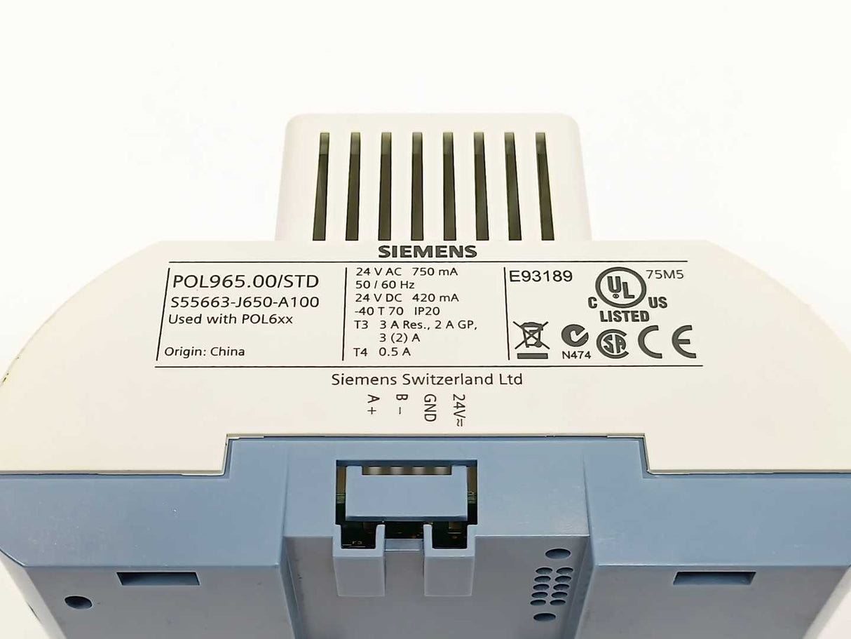 Siemens S55663-J650-A100 Climatix POL965.00/STD I/O Extension Module